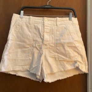 High waisted white shorts